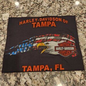Vintage Harley-Davidson Tampa FL 2004 Eagle Black T-Shirt Mens L NWT NOS USA